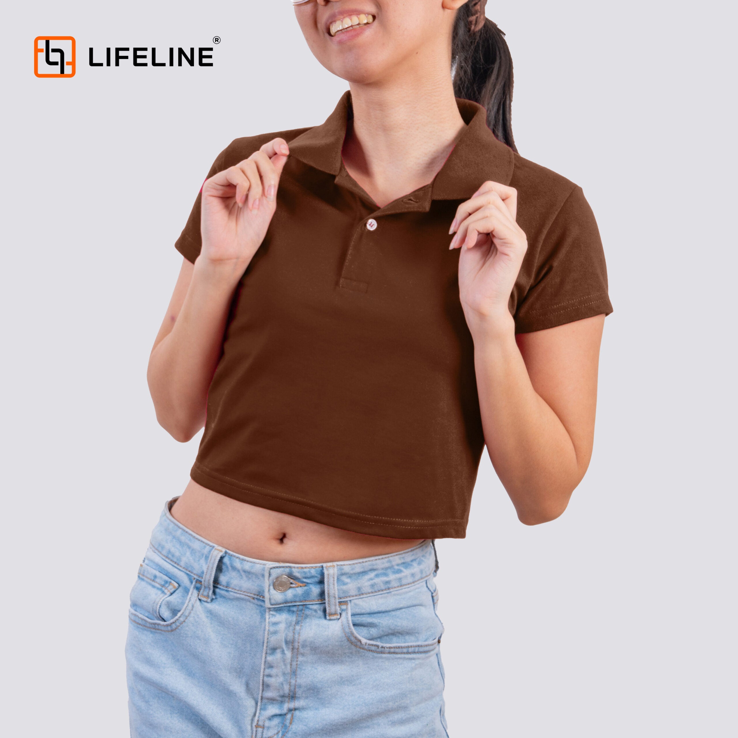 Lifeline Crop Top Polo Shirt