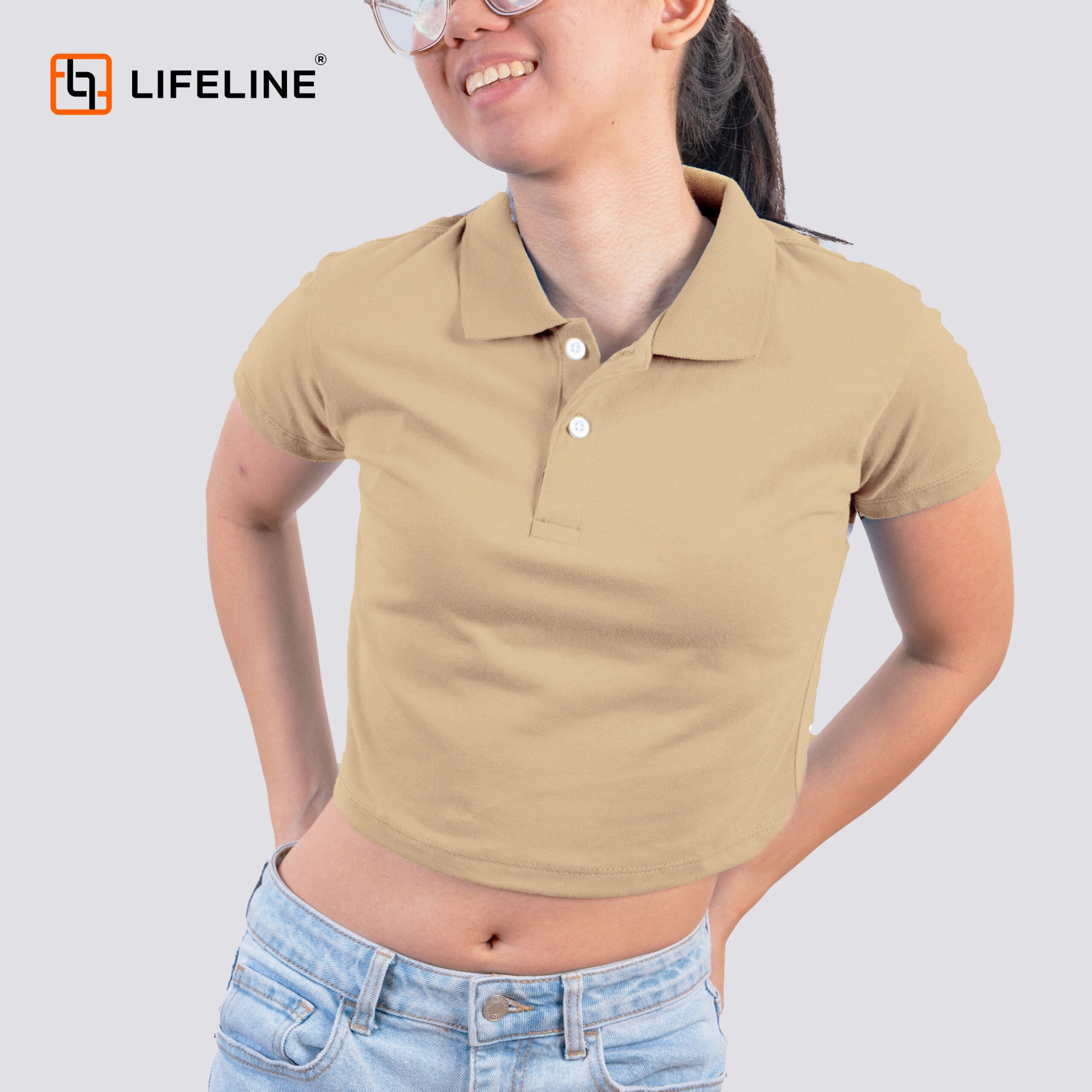 Lifeline Crop Top Polo Shirt
