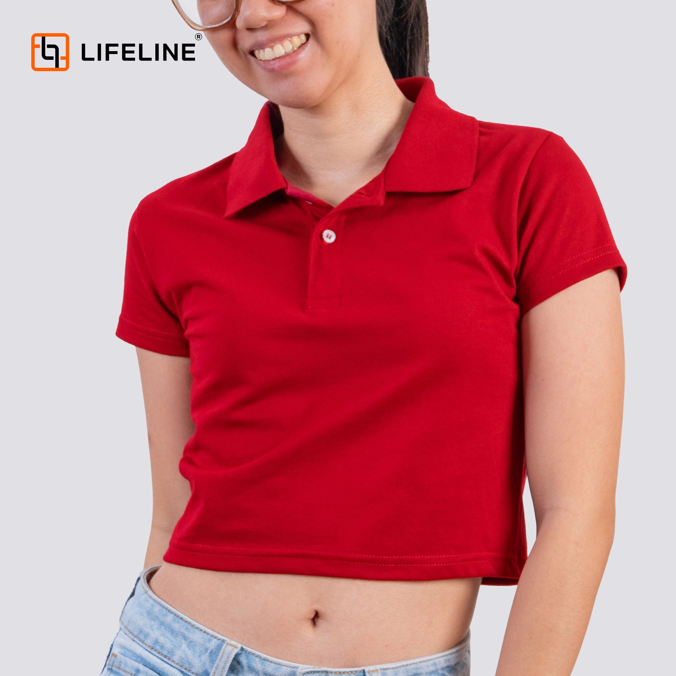 Lifeline Crop Top Polo Shirt