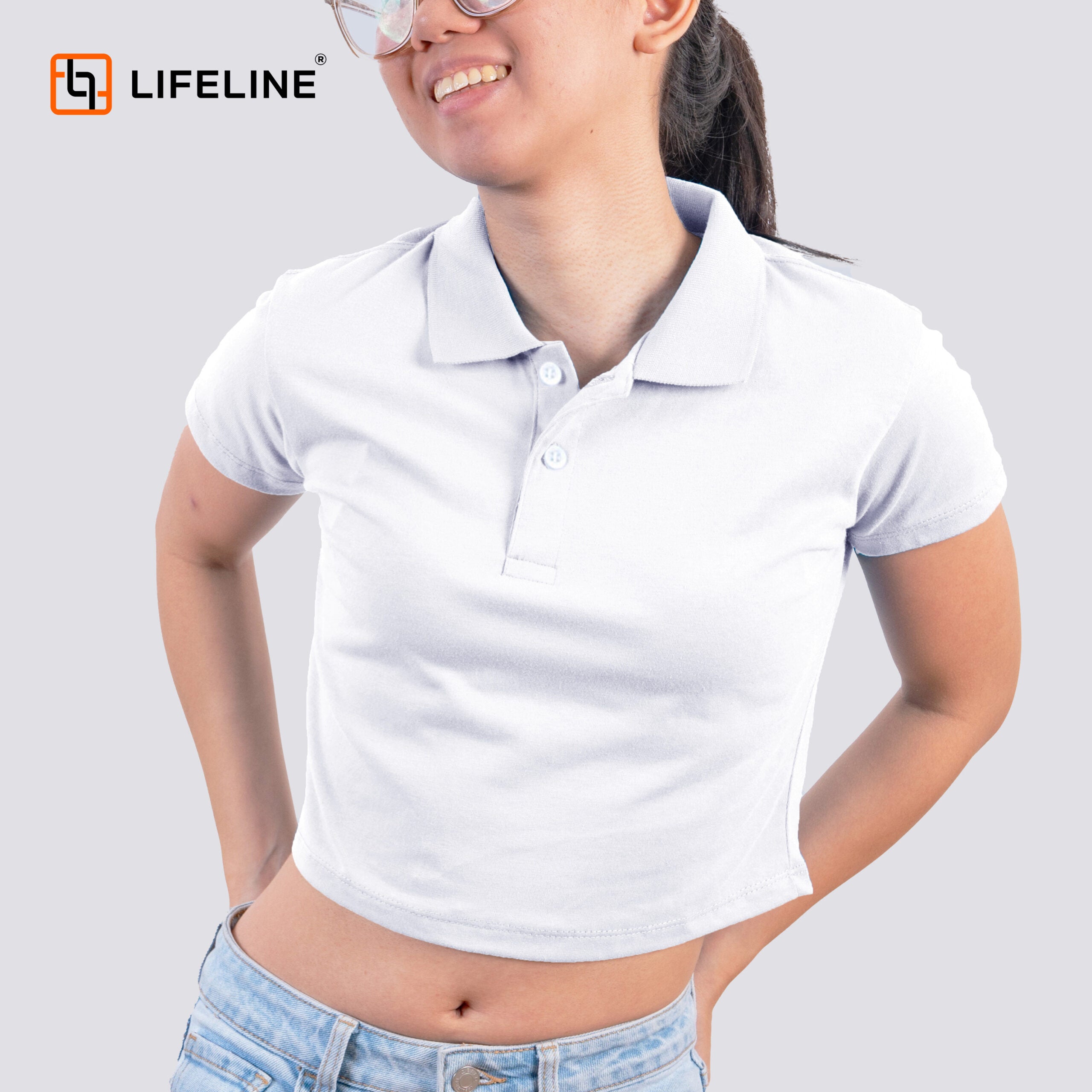 Lifeline Crop Top Polo Shirt