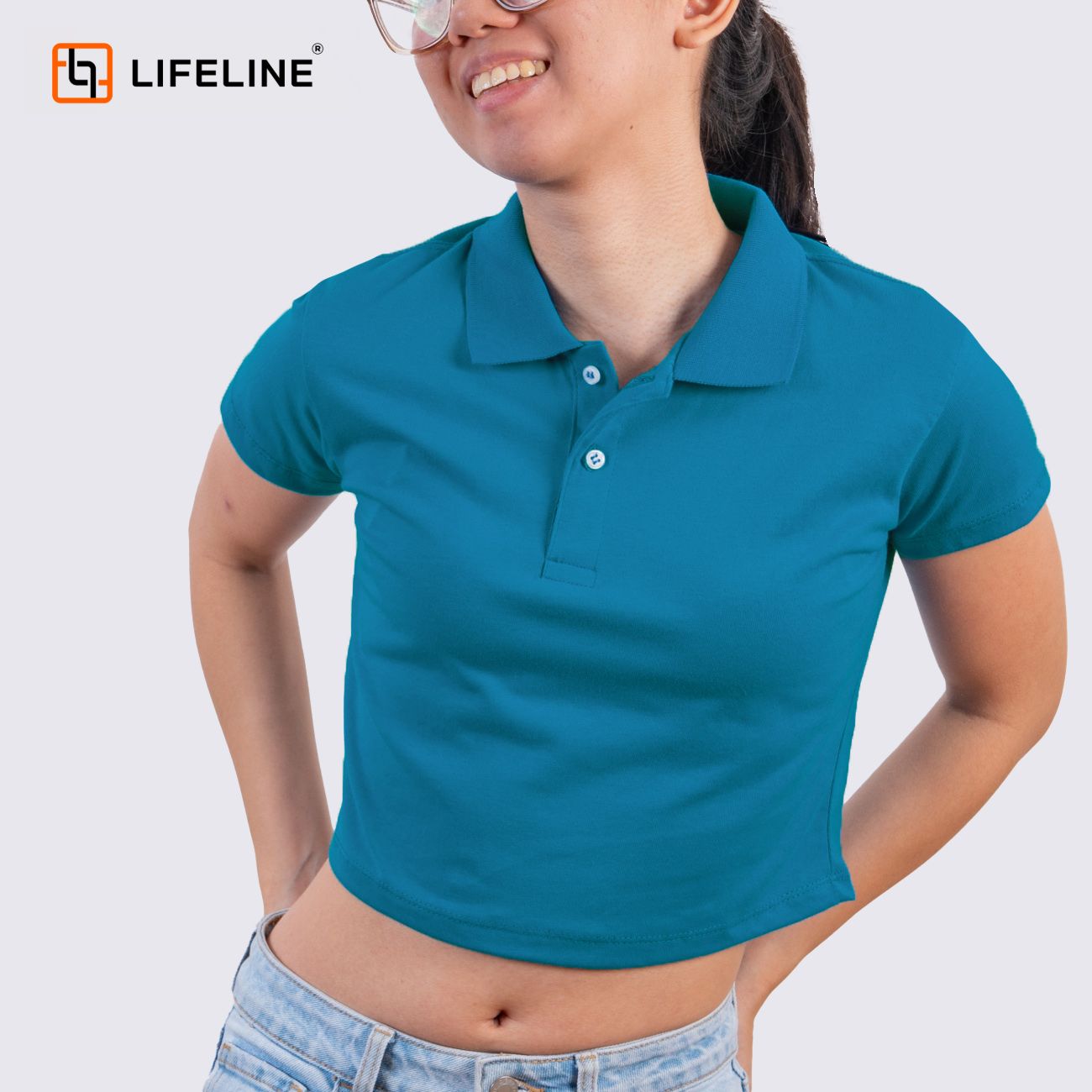 Lifeline Crop Top Polo Shirt