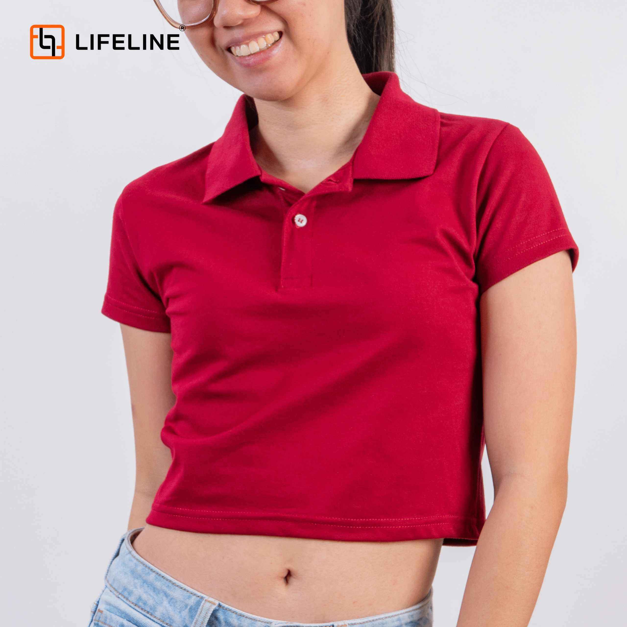 Lifeline Crop Top Polo Shirt